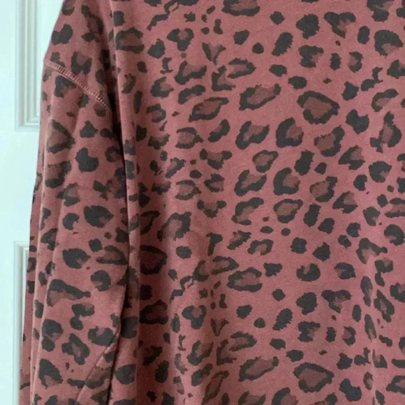 Sundry Leopard Print Drapey Sweatshirt - Picture 4 of 6